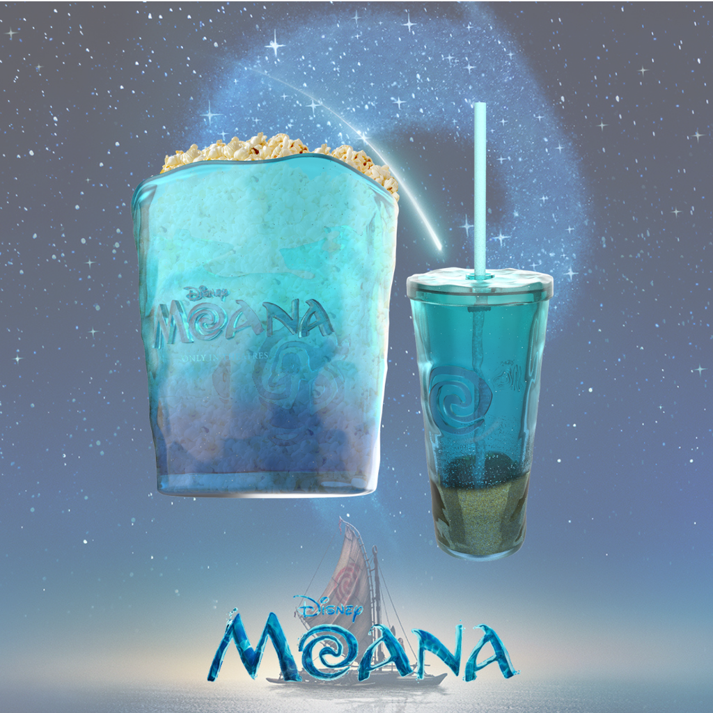 Moana COMBO: Water Ripple Popcorn Bucket & 24oz Cup