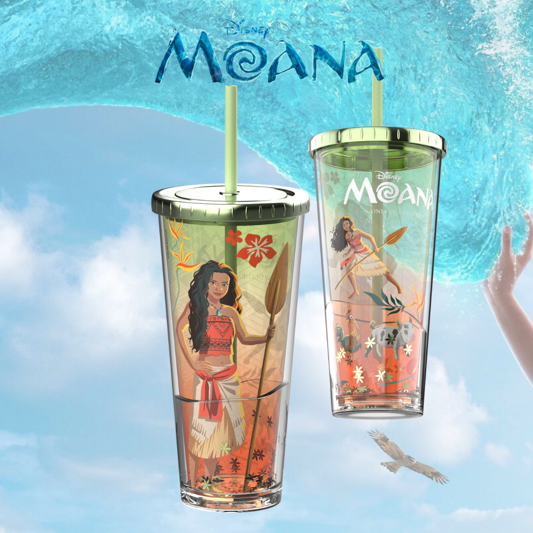 Moana 24oz Double-Walled Cup with Flowers