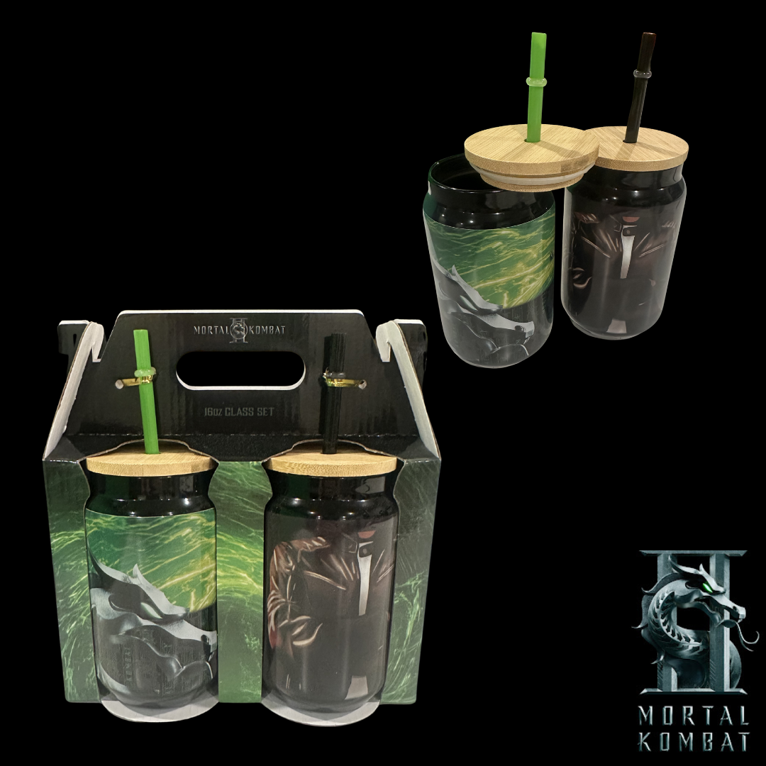 Mortal Kombat II 20oz Glass Sipper - set of 2