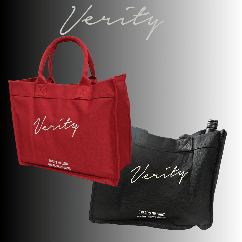 Verity Movie Canvas Tote Bag with Bottle Pouch