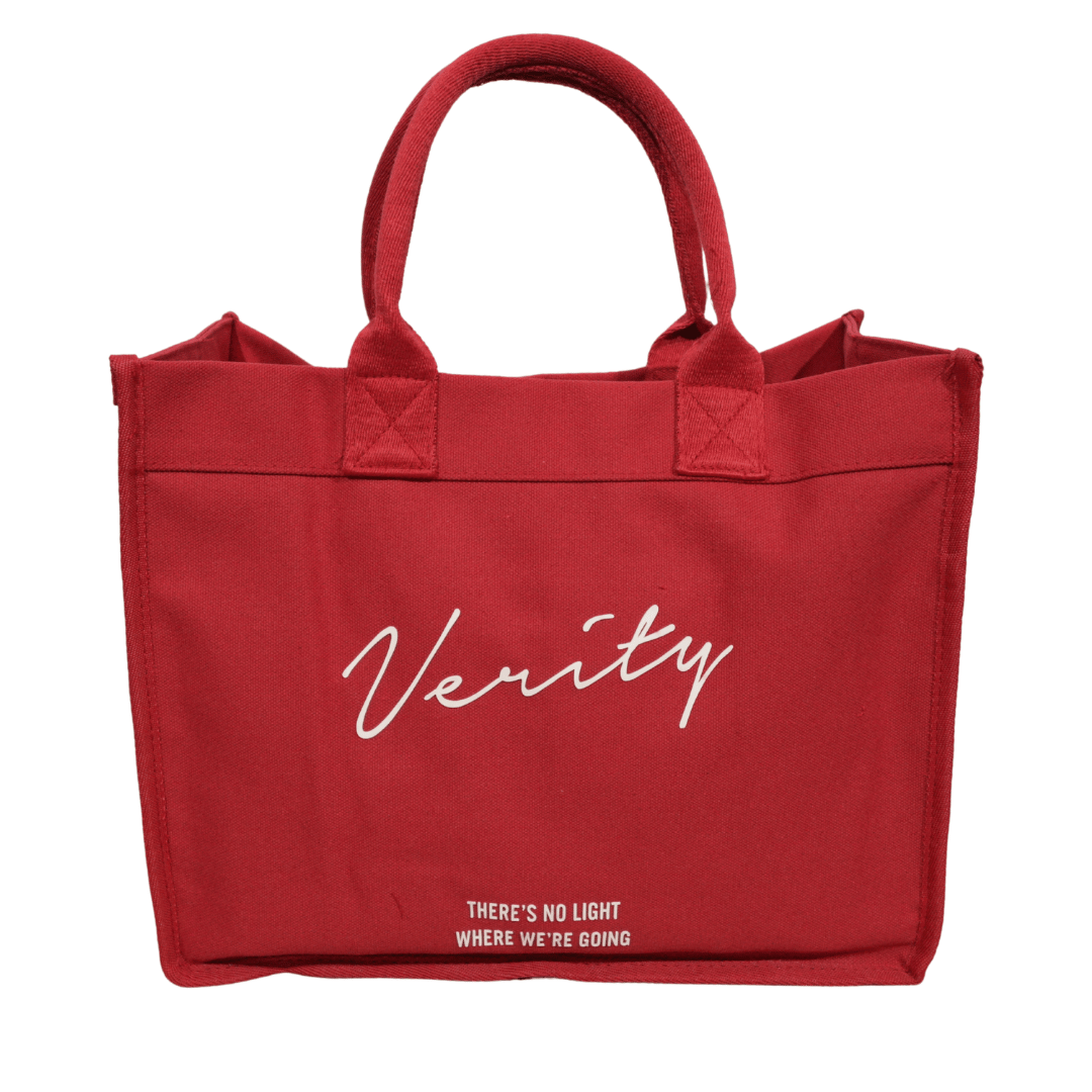 Verity Movie Canvas Tote Bag with Bottle Pouch