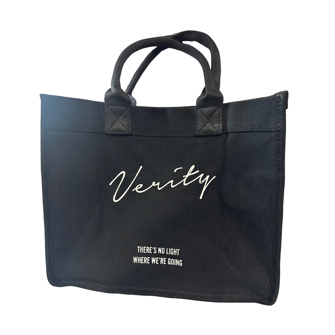 Verity Movie Canvas Tote Bag with Bottle Pouch
